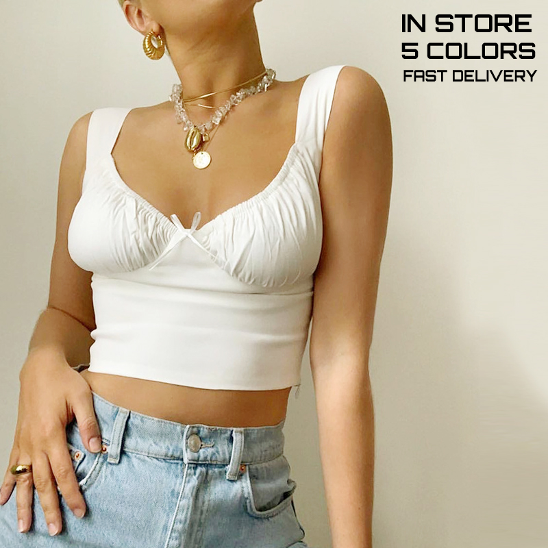 Women Summer Milkmaid Crop Tops Tanks Summer White Ruched Bow Slim Camis 2019 Ladies Wide Strap Tees Skinny Femme Camisole S M, Pink
Women Summer Milkmaid Crop Tops Tanks Summer White Ruched Bow Slim Camis 2019 Ladies Wide Strap Tees Skinny Femme Camisole S M, Pink