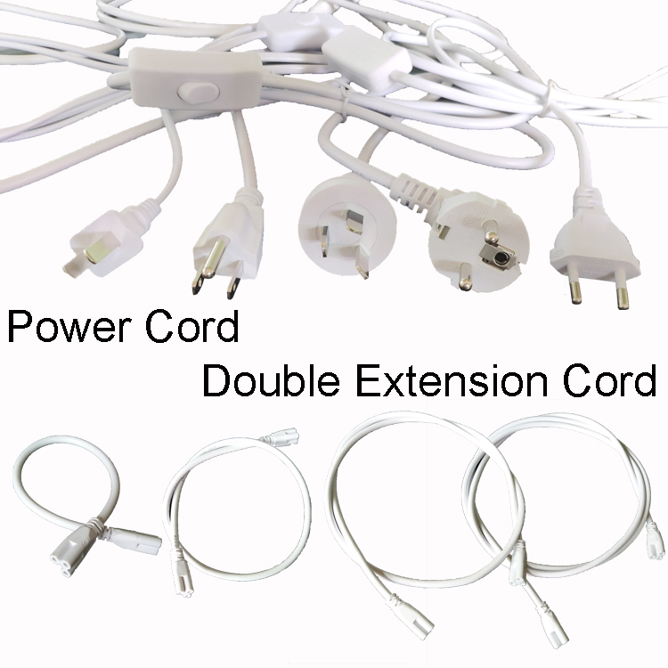Switch 6ft connector cables for LED tube lights Integrated T8 T5 led tubes with switch and power line & plug three-hole US Plug