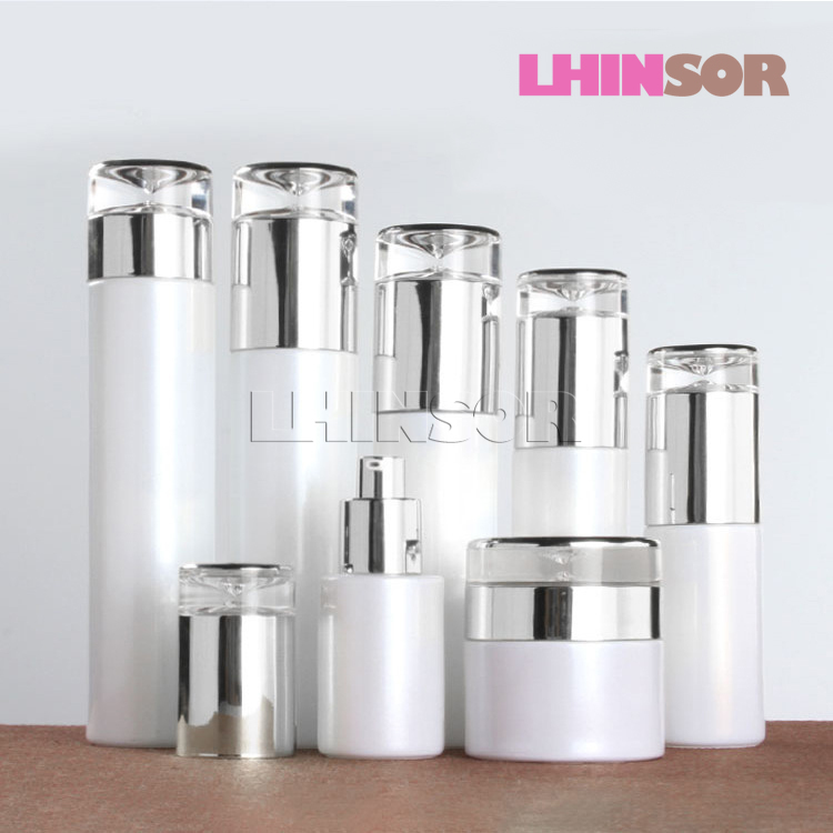 5pcs/lot Pearl White Glass Silver Cover Spray Lotion Press Pump Bottles Cream Jars High-grade Cosmetic Packaging Containers
5pcs/lot Pearl White Glass Silver Cover Spray Lotion Press Pump Bottles Cream Jars High-grade Cosmetic Packaging Containers
