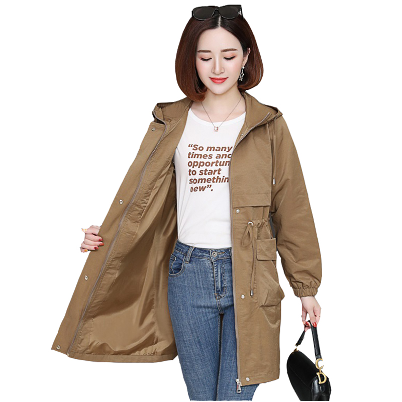 Plus size trench coat women medium long new spring autumn popular womens Korean loose tooling casual Hooded coat Female overcoat, Khaki
Plus size trench coat women medium long new spring autumn popular womens Korean loose tooling casual Hooded coat Female overcoat, Khaki