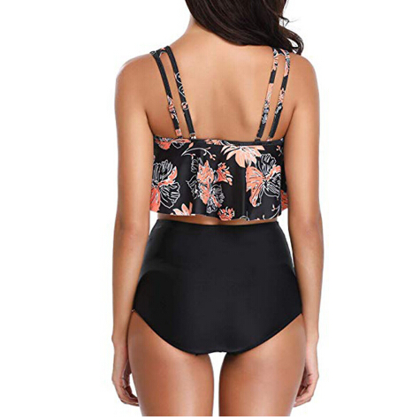 Bikini Women Two Piece Plus Sexy Backless Halter Ral Printed Swimwear Set Patchwork Beachwear Pluz Size Biquini B1