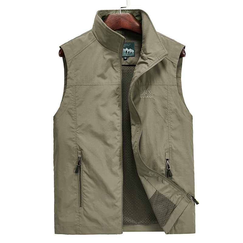 Summer Spring Mesh Vest Many Pockets for Men Thin Multi Pocket Classic Waistcoat Male Photographer Breathable Sleeveless Jacket, Green
Summer Spring Mesh Vest Many Pockets for Men Thin Multi Pocket Classic Waistcoat Male Photographer Breathable Sleeveless Jacket, Green