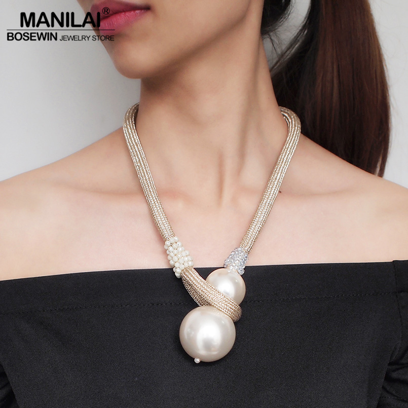 manilai big simulated pearl necklaces for women chunky beads statement pendant necklace fashion crystal rope chain ball choker
manilai big simulated pearl necklaces for women chunky beads statement pendant necklace fashion crystal rope chain ball choker