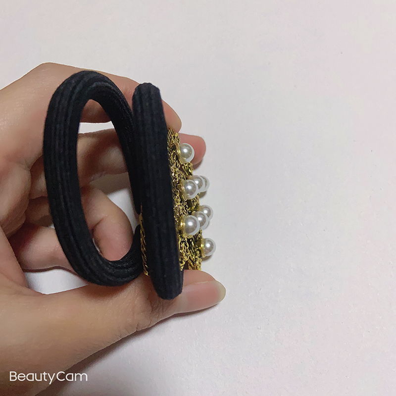 Party gift Fashion metal pearl rubber band C head rope hair ring for ladies favorite delicate Items horsetail headdress accessories