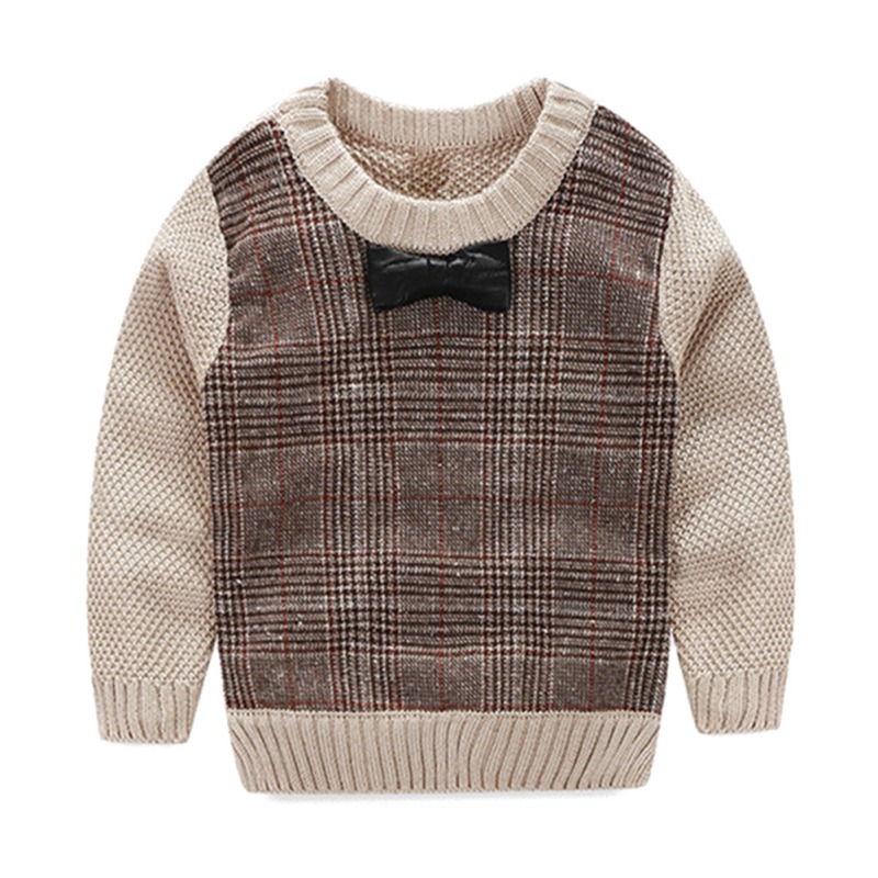 Baby Sweater Baby Sweater Boy Autumn Long Sleeve Plaid Bow Tie Knit Sweater Child Pullover Children's Clothing, Khaki
Baby Sweater Baby Sweater Boy Autumn Long Sleeve Plaid Bow Tie Knit Sweater Child Pullover Children's Clothing, Khaki