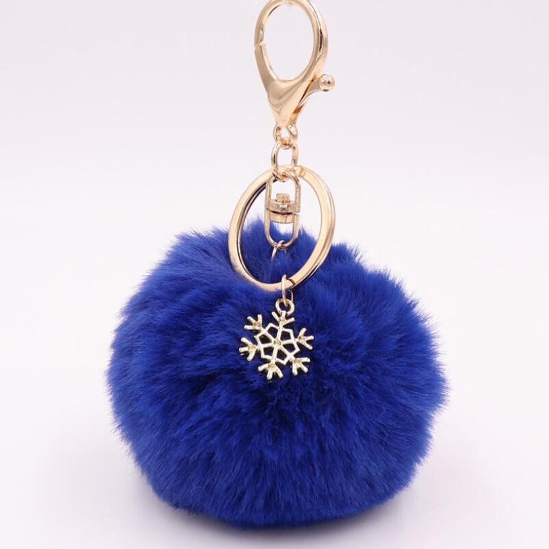 10pcs/Lot Girls Fashion Jewelry Keychains Party Favors Lovely Fluffy Balls Snow Key Ring Baby Shower Gift For Women Bags Decor 8cm
