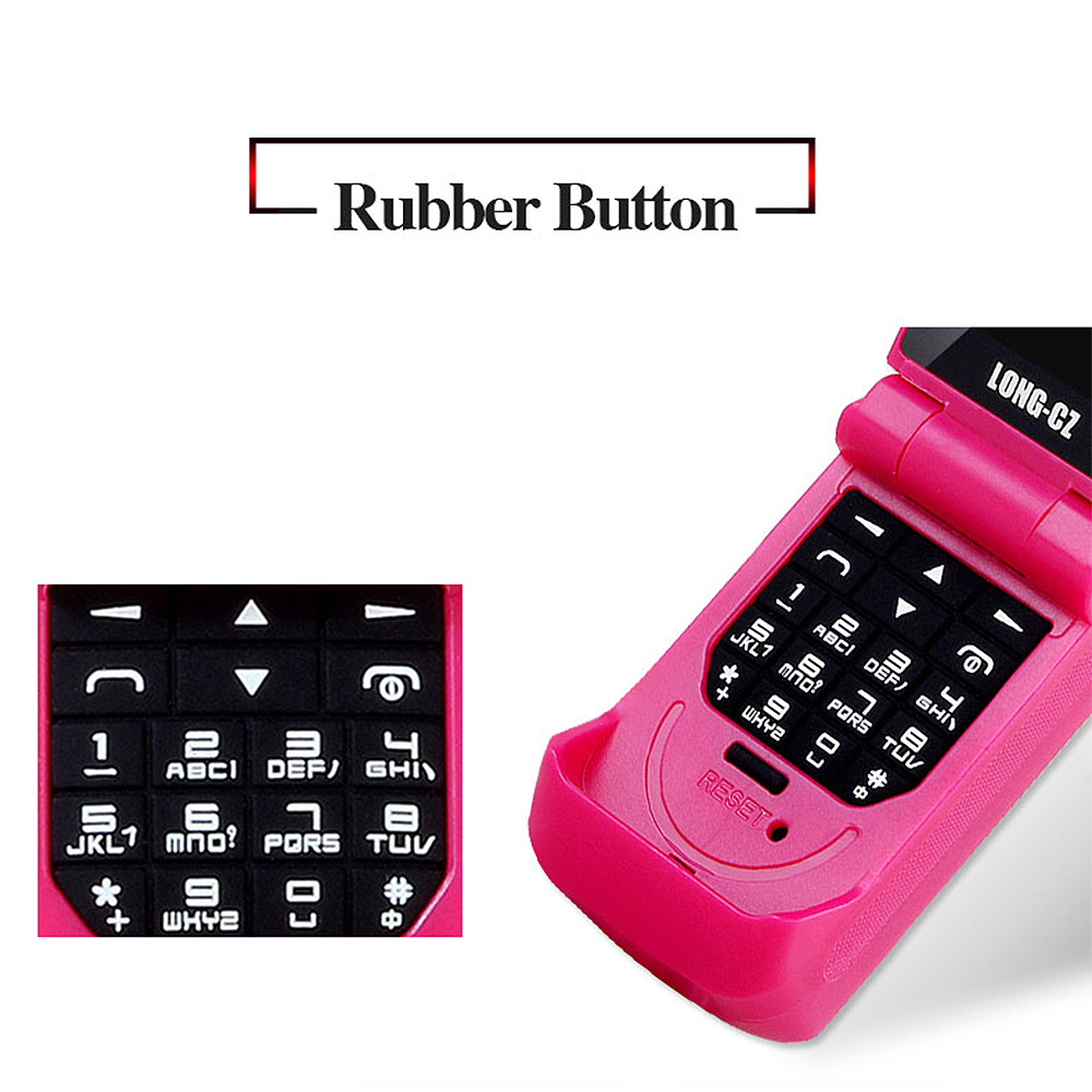 Long-cz Mini Flip Plastic Mobile Cell Phones Extra Light Smallest Size Bluetooth Dial Magic Voice Changer SOS Fast Dialing Single Sim BT Music