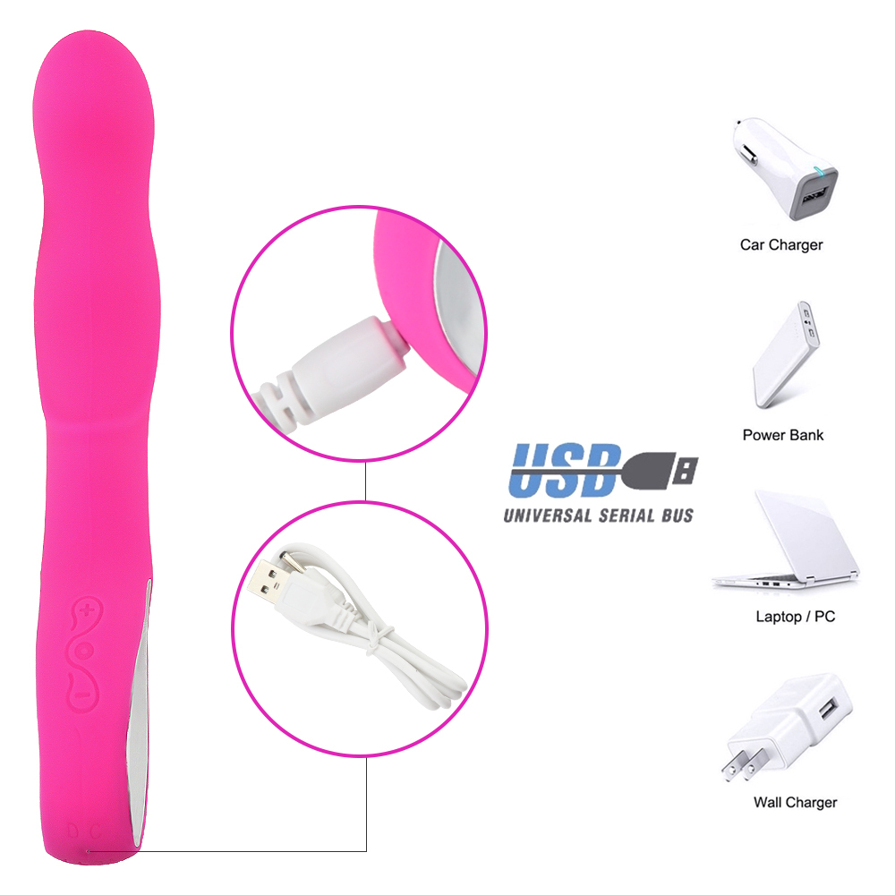USB Rechargeable Female Masturbation Vibrator, Clit and G Spot Orgasm Squirt Massager, AV Vibrating Stick, Sex Toy for Women Y200616