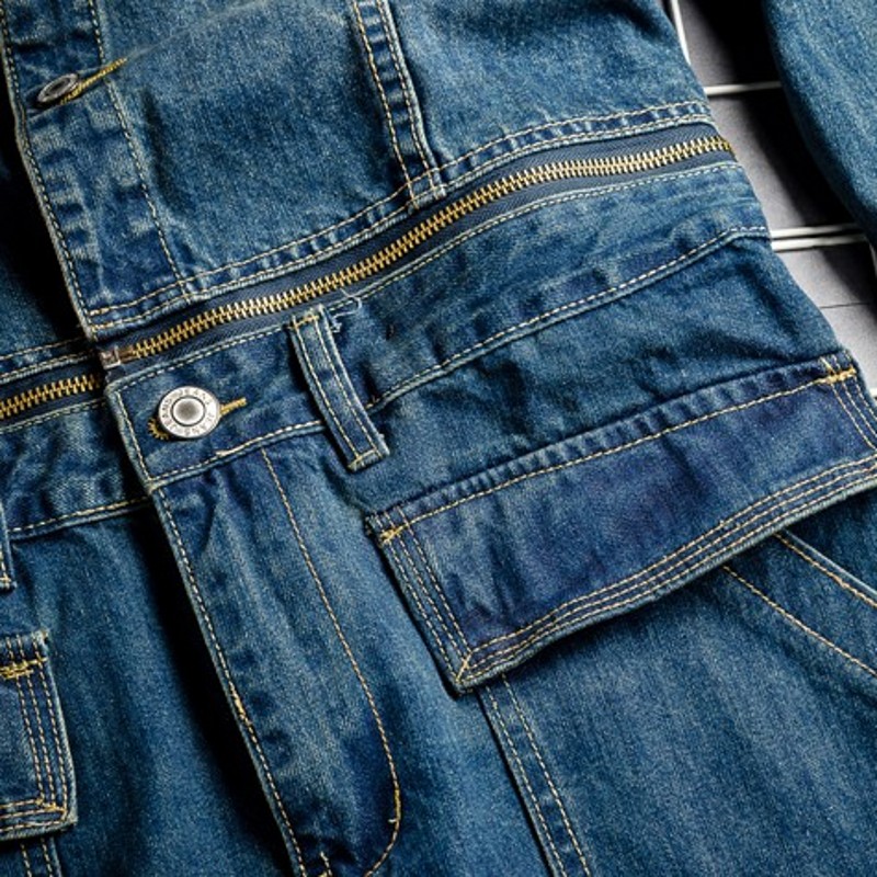 Men's Jeans Spring Fall Mens Vintage Detachable Denim Cargo Overalls HipHop Long Sleeve Tops Straight Pants Big Size Rompers Male Jumpsuit