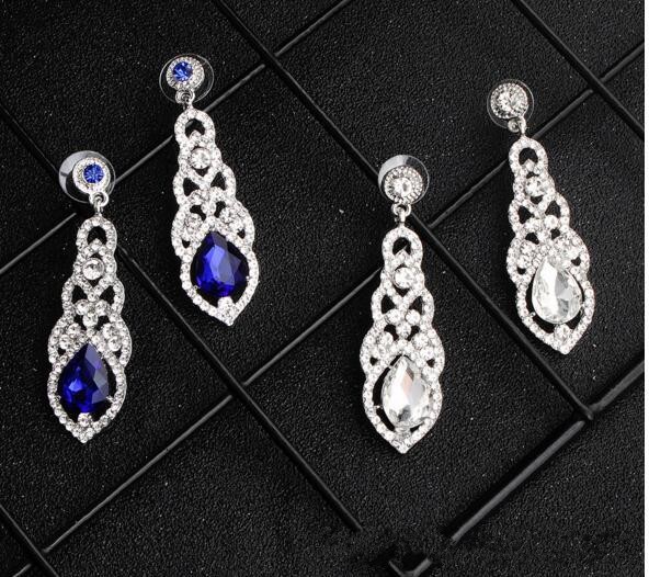 Royal Blue Silver 2020 Shining Crystals Bridal Earrings Rhinestones Long Drop Earring For Women Bridal Jewelry Wedding Gift For Bridesmaids
Royal Blue Silver 2020 Shining Crystals Bridal Earrings Rhinestones Long Drop Earring For Women Bridal Jewelry Wedding Gift For Bridesmaids