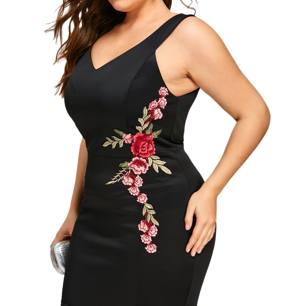 Plus Size Cheap Mermaid Prom Dresses V Neck High Low Evening Gown Apppliqued Floor Length Satin Formal Dress