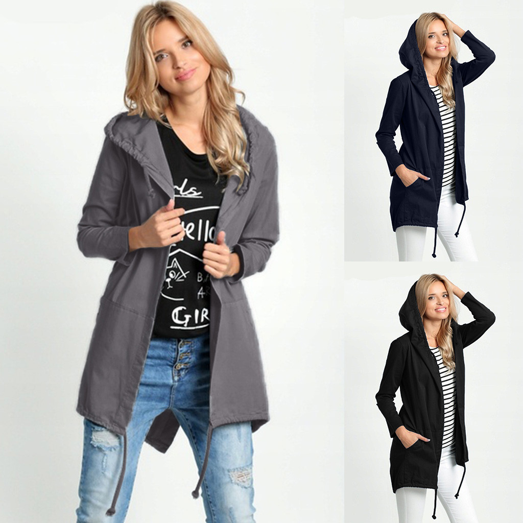 Fashion Women Autumn Coats Casual Solid Full Sleeve Waterproof Pocket Hooded Coat Casual ladies Grils Jackets Blouse Tops, Black
Fashion Women Autumn Coats Casual Solid Full Sleeve Waterproof Pocket Hooded Coat Casual ladies Grils Jackets Blouse Tops, Black