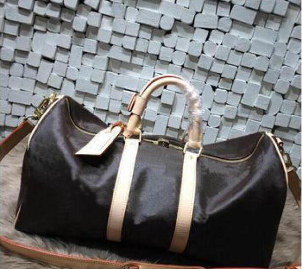 Men WOMEN classic duffle bag travel shoulder messenger purse genuine leather 45 50 55cm keep all bags 4 colors with long strap with lock and key, Brown grid
Men WOMEN classic duffle bag travel shoulder messenger purse genuine leather 45 50 55cm keep all bags 4 colors with long strap with lock and key, Brown grid
