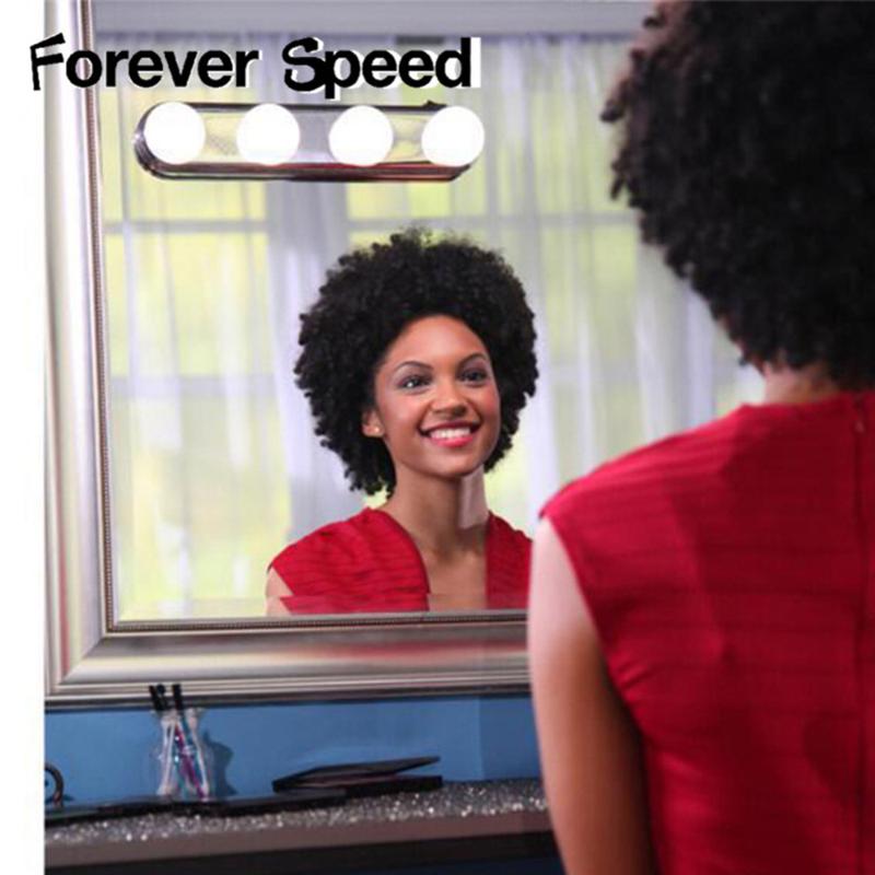 LED Vanity Mirror Lights Make Up Light Super Bright 4 LED Bulbs Portable Cosmetic Mirror Light Kit Battery Powered