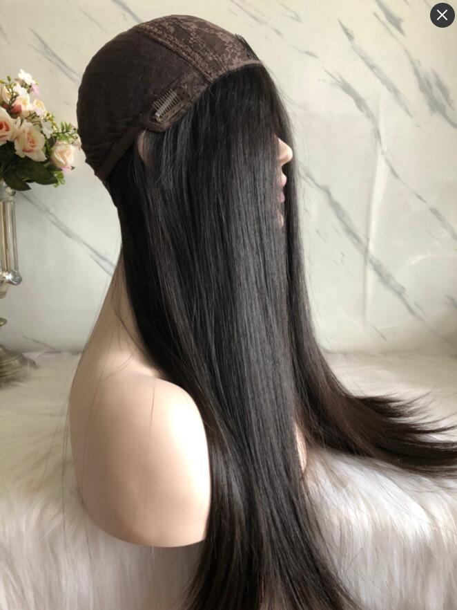 Kosher Wigs 12A Black Color #1b Finest Chinese Virgin Human Hair Silky Straight 4x4 Silk Top Base Jewish Wig Fast Free Shippin