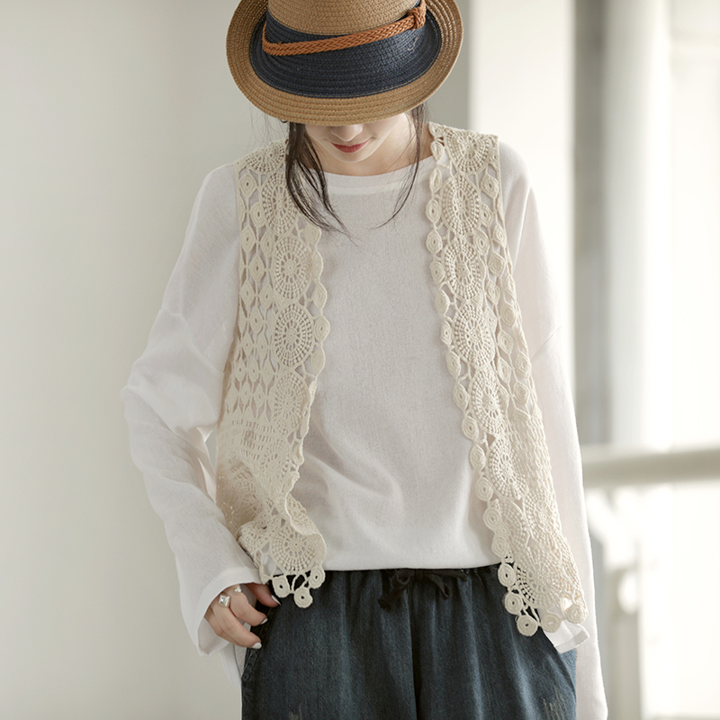 Johnature Vintage Women Knitted Vest Casual Open Stitch Solid Color Hollow 2019 New Autumn Clothes Tops Cotton Women Vest, Beige
Johnature Vintage Women Knitted Vest Casual Open Stitch Solid Color Hollow 2019 New Autumn Clothes Tops Cotton Women Vest, Beige