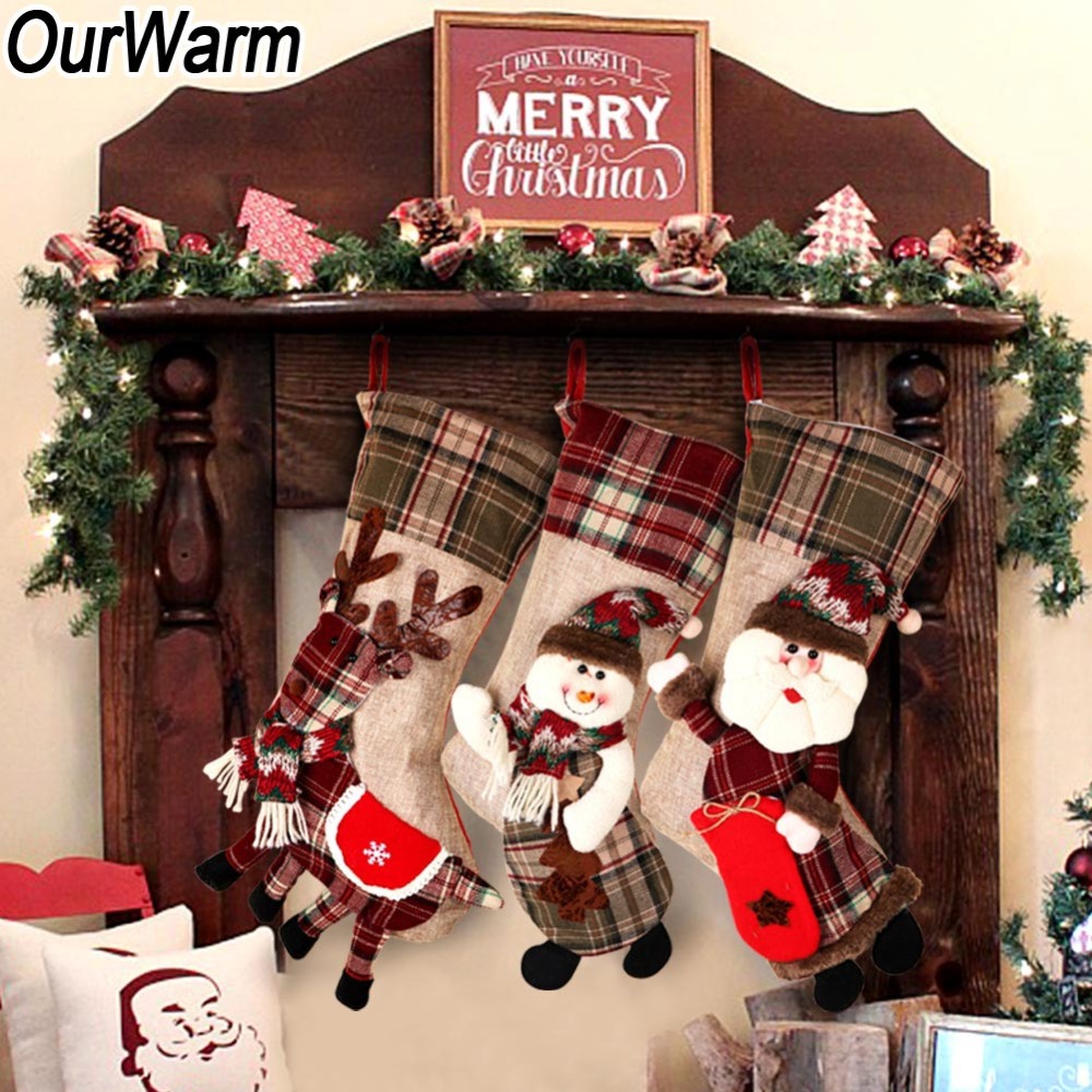 OurWarm 3D Plaid Christmas Stocking Gifts Santa Claus Elk Snowman Chimney Christmas Socks Candy Bag New Year Decoration 2018
OurWarm 3D Plaid Christmas Stocking Gifts Santa Claus Elk Snowman Chimney Christmas Socks Candy Bag New Year Decoration 2018