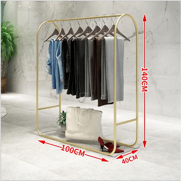 Nordic Golden Middle island clothing Shop rack Commercial Furniture Show Stand Multi-functional Stands Women's cloth store