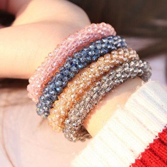 Fashion-jewelry bracelets for women DIY crystal colorful elastlc handmade bracelets simple hot fashion free of shipping