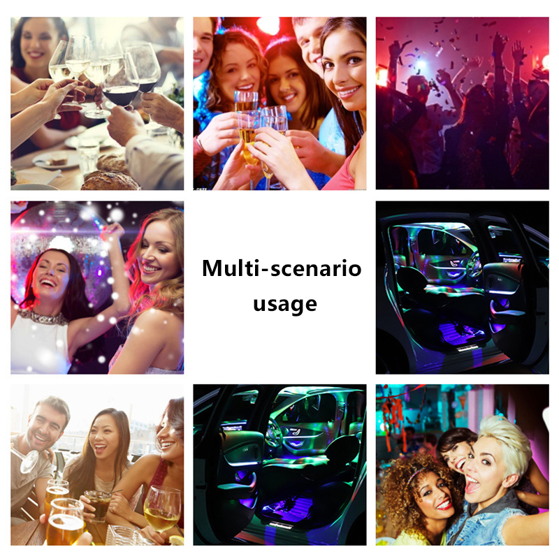 LED USB Car Atmosphere Light Sound Control Crystal Magic Ball Disco Lamp RGB Colorful Music DJ Light