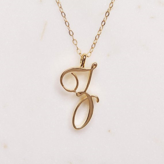 Gold Silver Swirl Initial Alphabet Letter Necklace All 26 English U-Z Cursive Luxury Monogram Name Word Pendant Chain Necklaces for Women
