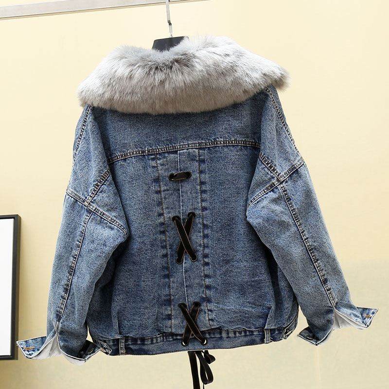 Plus size Fashion Faux Fur collar Thick Warm Cotton Short Denim coat Winter Women Soft Plush velvet Back Chic lacing Jean jacket, White fur collar
Plus size Fashion Faux Fur collar Thick Warm Cotton Short Denim coat Winter Women Soft Plush velvet Back Chic lacing Jean jacket, White fur collar