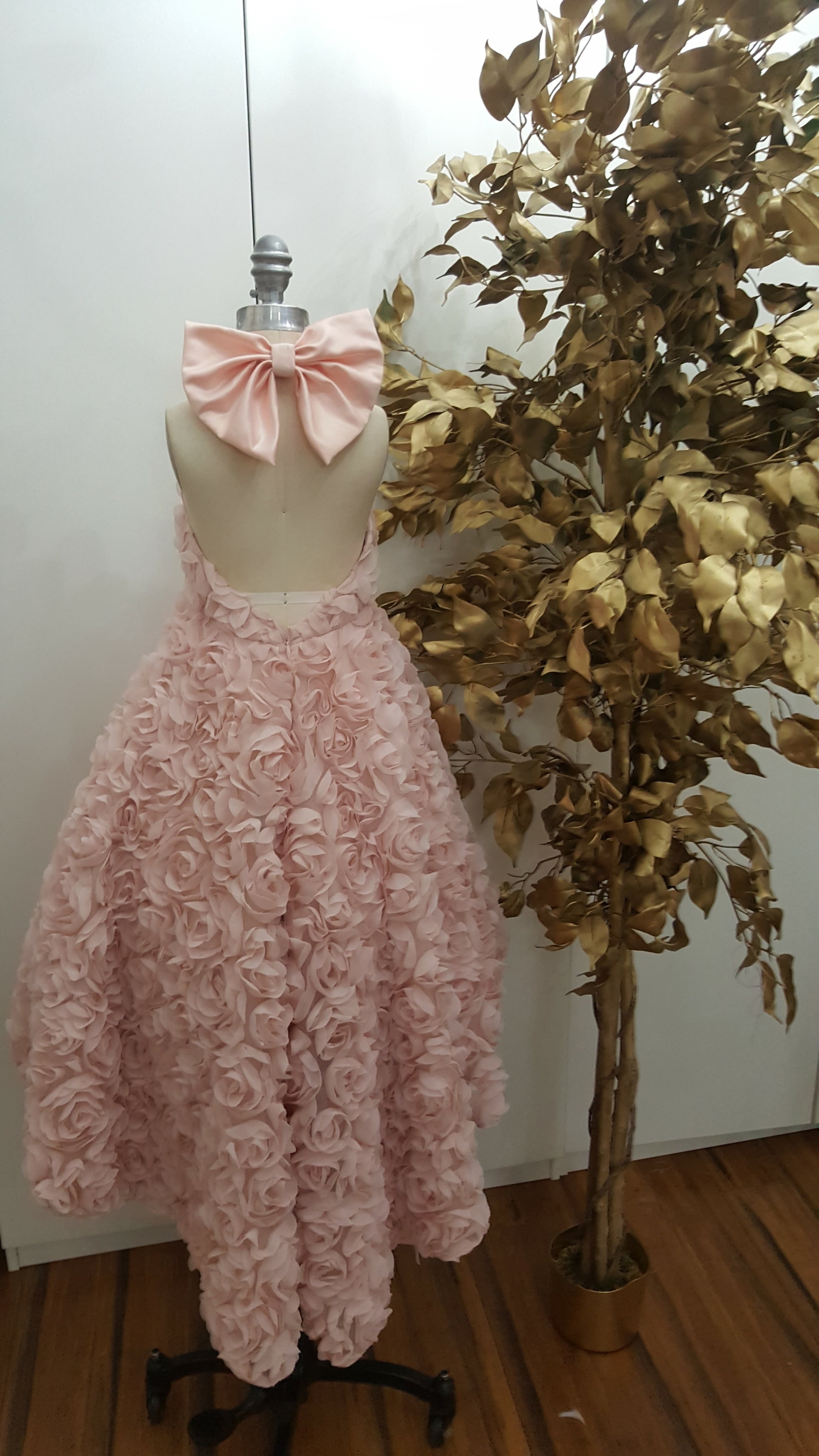 Pink Girls Pageant Dress Halter Handmade Flower Sexy Backless Lace Flower Girl Dresses Custom Luxury Kids Formal Gowns Birthday Party Dress