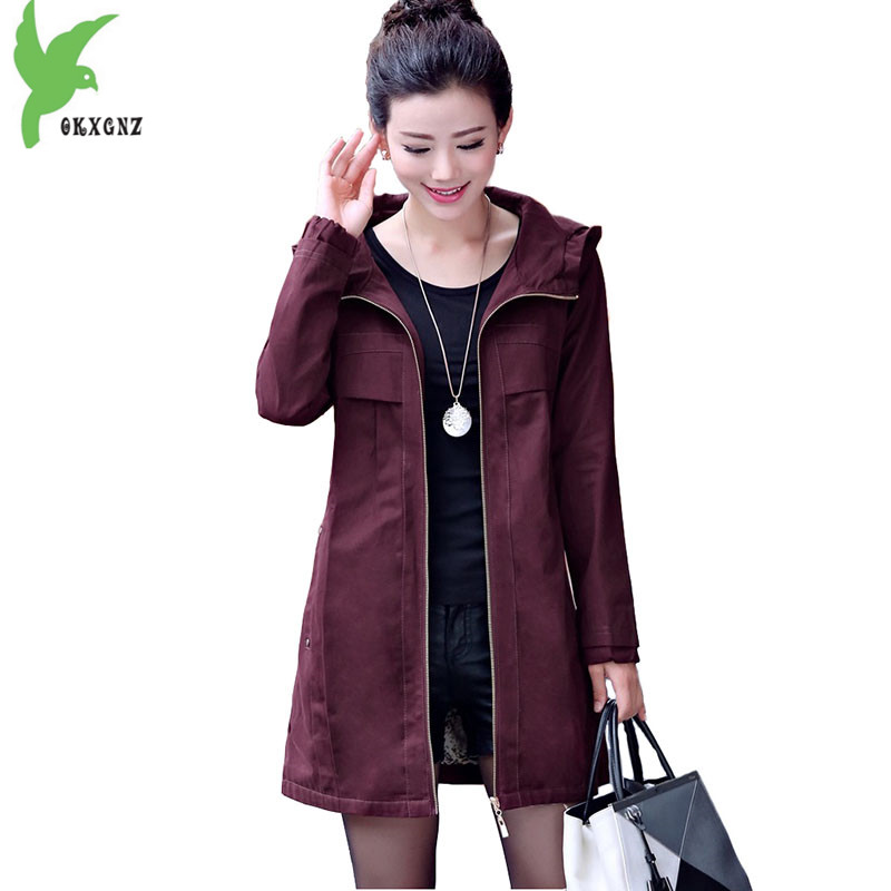Trench coat womens 2018 Spring autumn Hooded coat Plus size Slim cotton Windbreaker Medium length female Casual tops OKXGNZ 1897, Orange
Trench coat womens 2018 Spring autumn Hooded coat Plus size Slim cotton Windbreaker Medium length female Casual tops OKXGNZ 1897, Orange