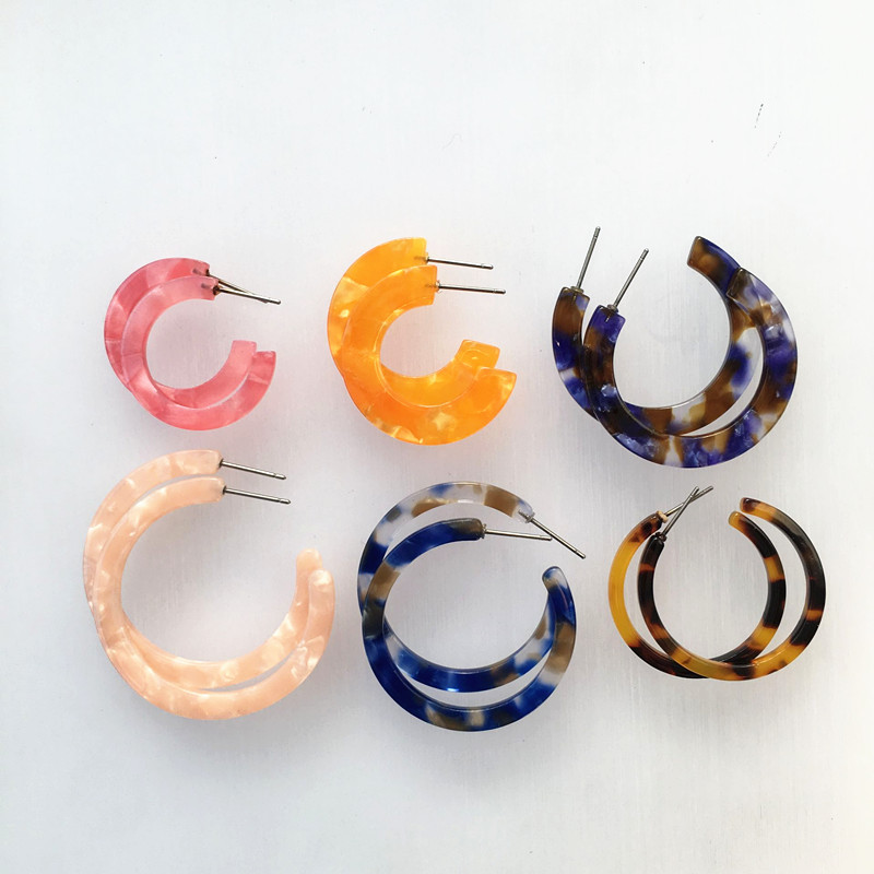 UJBOX 2019 Colored Acetate Earrings Women Summer Acetic Acid Hoop Earrings Factory Wholesale Wedding Party Gift
UJBOX 2019 Colored Acetate Earrings Women Summer Acetic Acid Hoop Earrings Factory Wholesale Wedding Party Gift