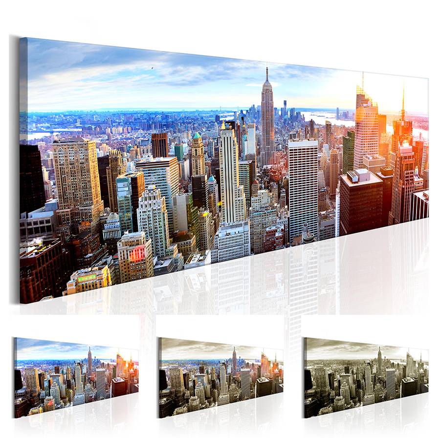 NEW YORK Building Statue Design Canvas Print Wall Art Modern Home Decoration, Choose Color & Size( No Frame ) (Multicolor)