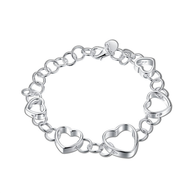 Hot sale best gift 925 silver 8 Five flat hollow bracelet DFMCH141, brand new fashion 925 sterling silver plated Chain link bracelets