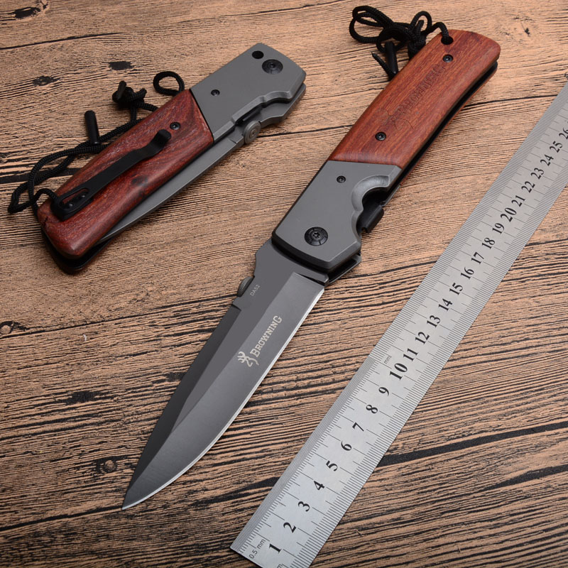 Large Size Browning DA52 Titanium Tactical Folding Knife 3Cr13 Wood Handle Outdoor Camping Hunting Survival Pocket Utility EDC fishing tools
Large Size Browning DA52 Titanium Tactical Folding Knife 3Cr13 Wood Handle Outdoor Camping Hunting Survival Pocket Utility EDC fishing tools