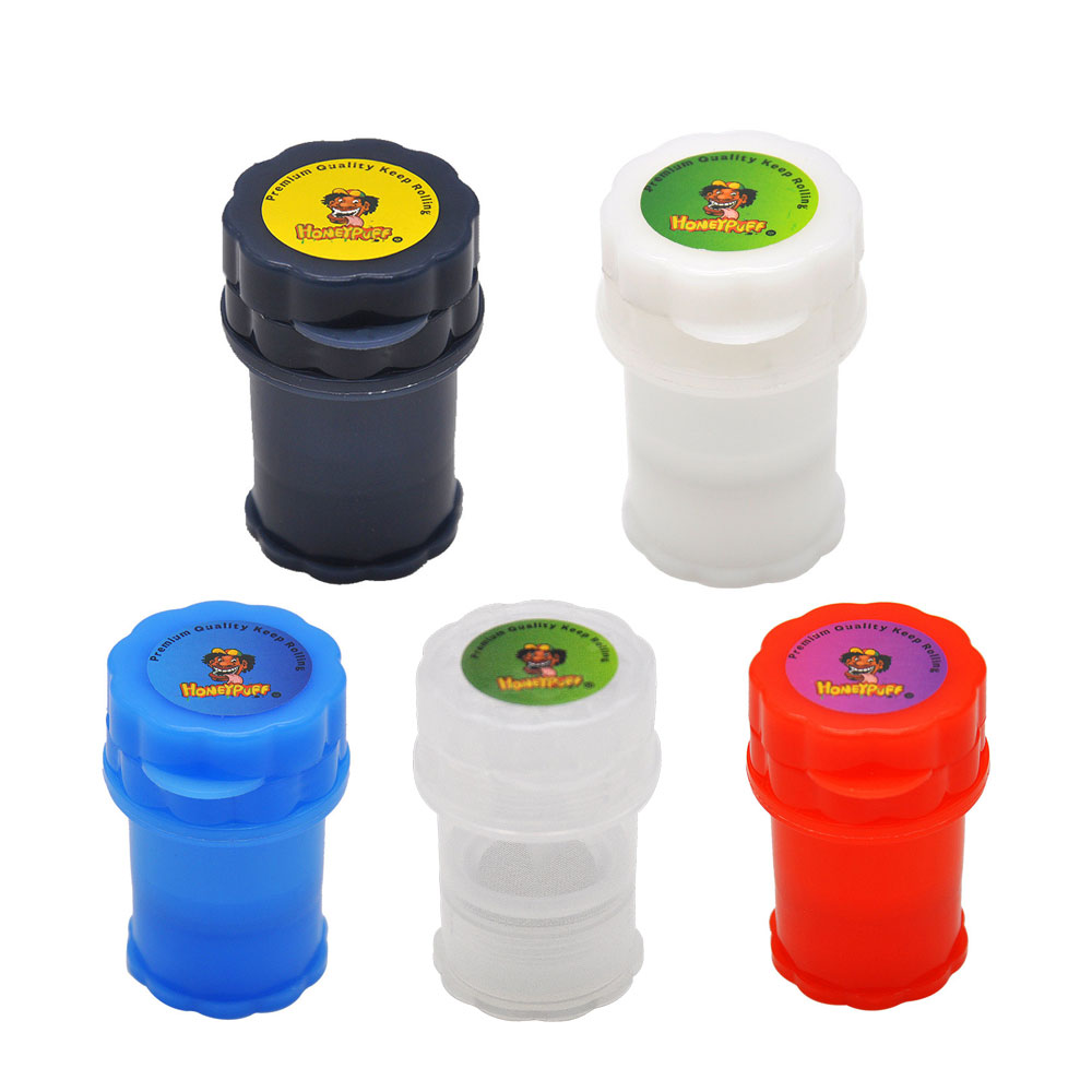 HONEYPUFF Med Container 3 Parts Plastic Grinder Twist Lock System Herb Grinders Secure Twist Lock System Tobacco Smoking Herb Hand Muller
HONEYPUFF Med Container 3 Parts Plastic Grinder Twist Lock System Herb Grinders Secure Twist Lock System Tobacco Smoking Herb Hand Muller