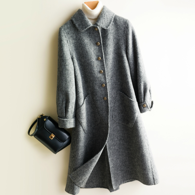 2020 New Double-faced Wool Coat Female Long Plaid Coats 300% Wool Jacket Autumn Winter Jackets for Women knx8678, Beige
2020 New Double-faced Wool Coat Female Long Plaid Coats 300% Wool Jacket Autumn Winter Jackets for Women knx8678, Beige