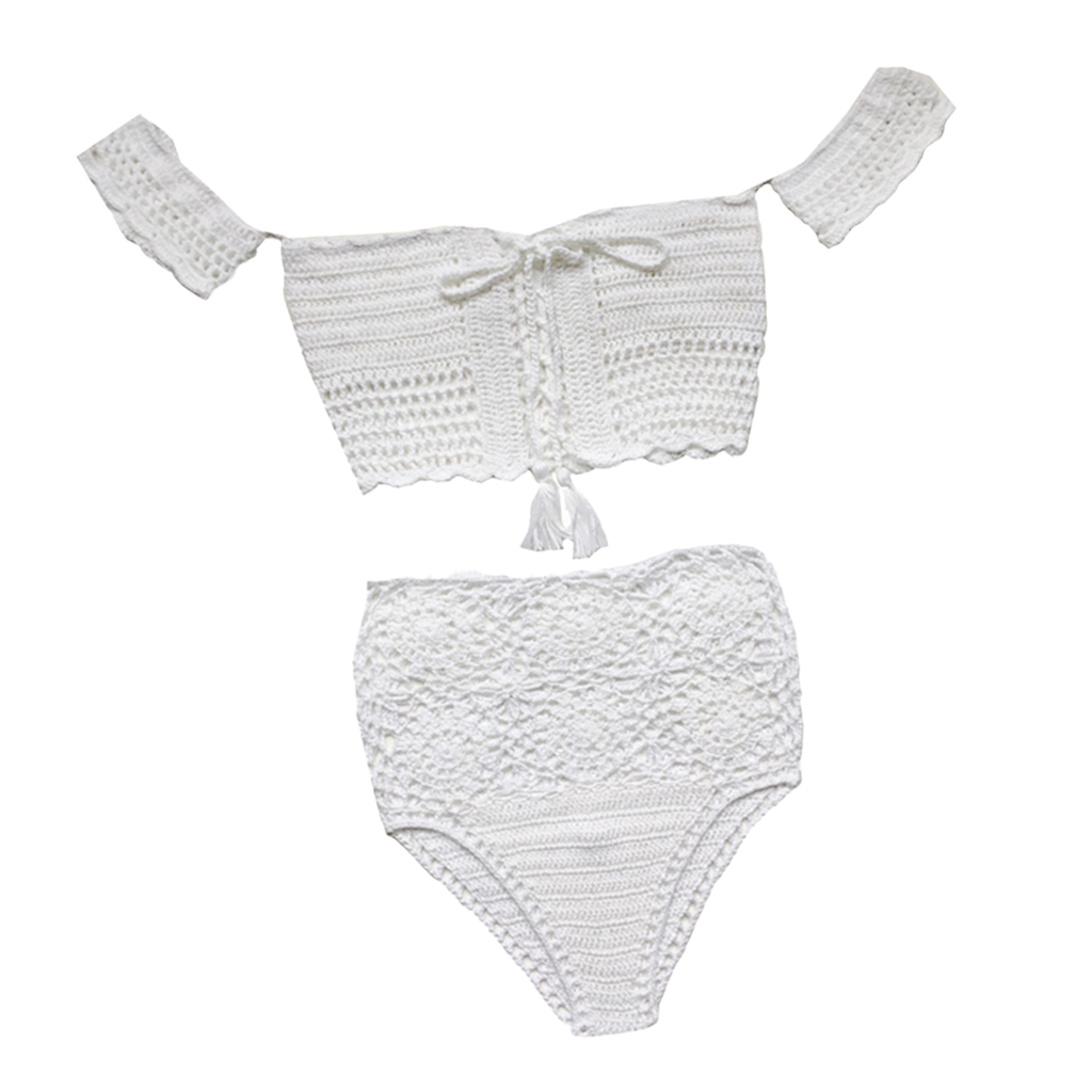 Women Lady Bohemian Two Piece Crochet High Waisted Swimwear Bikini Set White Lace Knit Swimsuit Bathing Suit
Women Lady Bohemian Two Piece Crochet High Waisted Swimwear Bikini Set White Lace Knit Swimsuit Bathing Suit