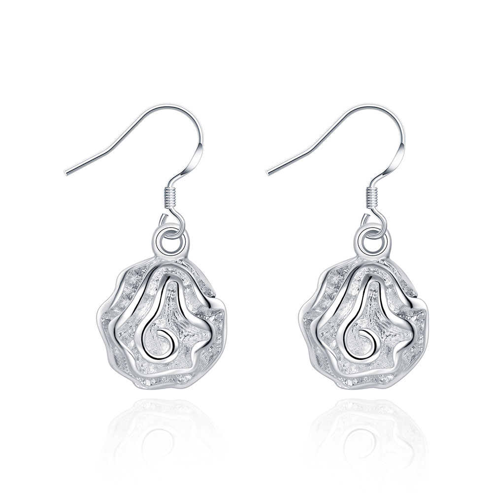 Brand new sterling silver plated Rose earrings DFMSE066,women's 925 silver Dangle Chandelier earrings 10 pairs a lot