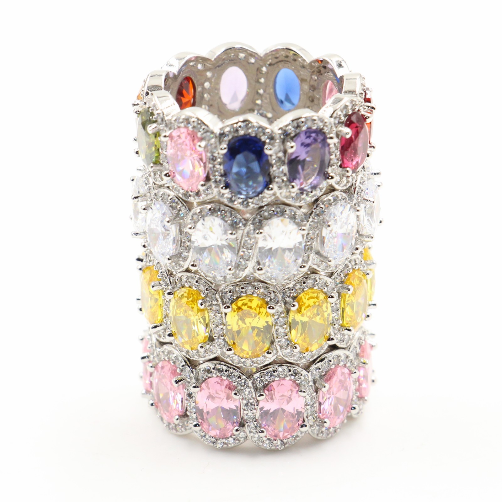 2024 Sparkg Oval Topaz Sier Wedding Ring for Her