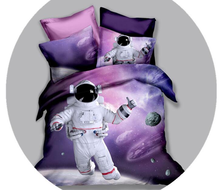 3D Astronaut Bedding Set Spaceman Duvet Cover Set 3 Pcs Bedcloth with Pillowcase Twin Full Queen King Size