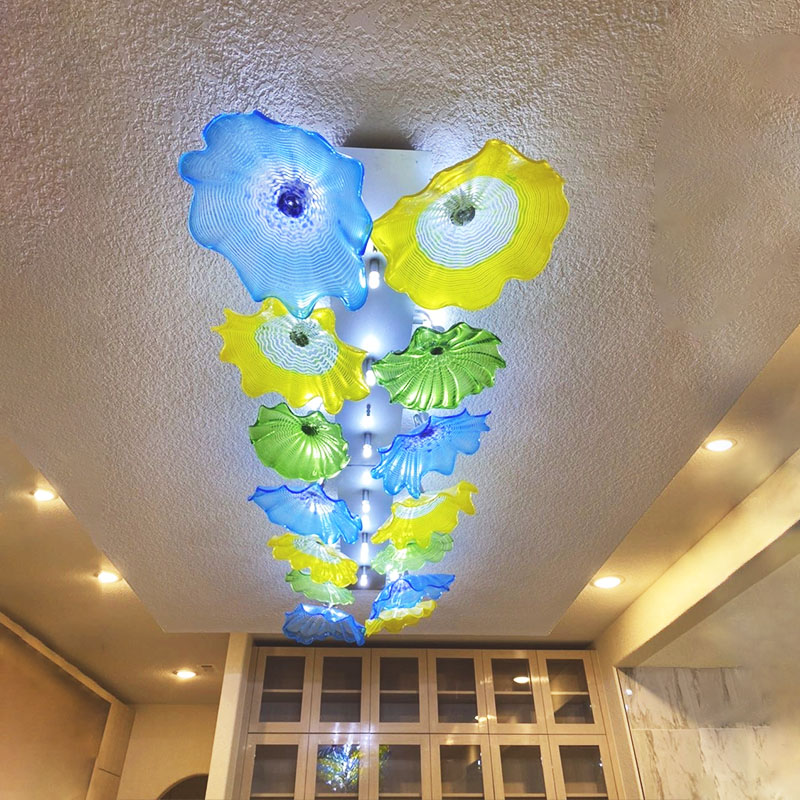 Lamps Villa Colored Glass Ceiling-Lighting American Style Murano Plates Ceiling Lamp Modern LED Flower Chandelier for Art Decor
Lamps Villa Colored Glass Ceiling-Lighting American Style Murano Plates Ceiling Lamp Modern LED Flower Chandelier for Art Decor