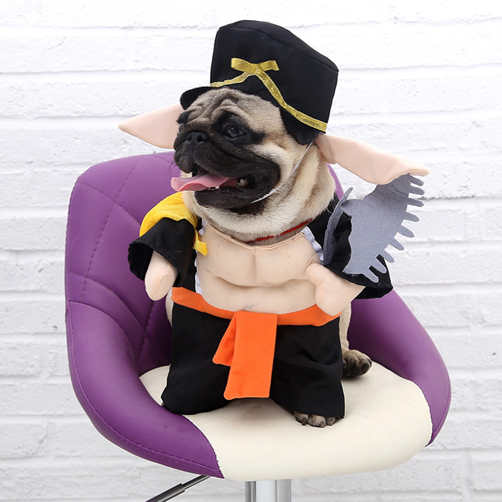 pet dog costume pig monk style cosplay clothes winter apparel party outfit