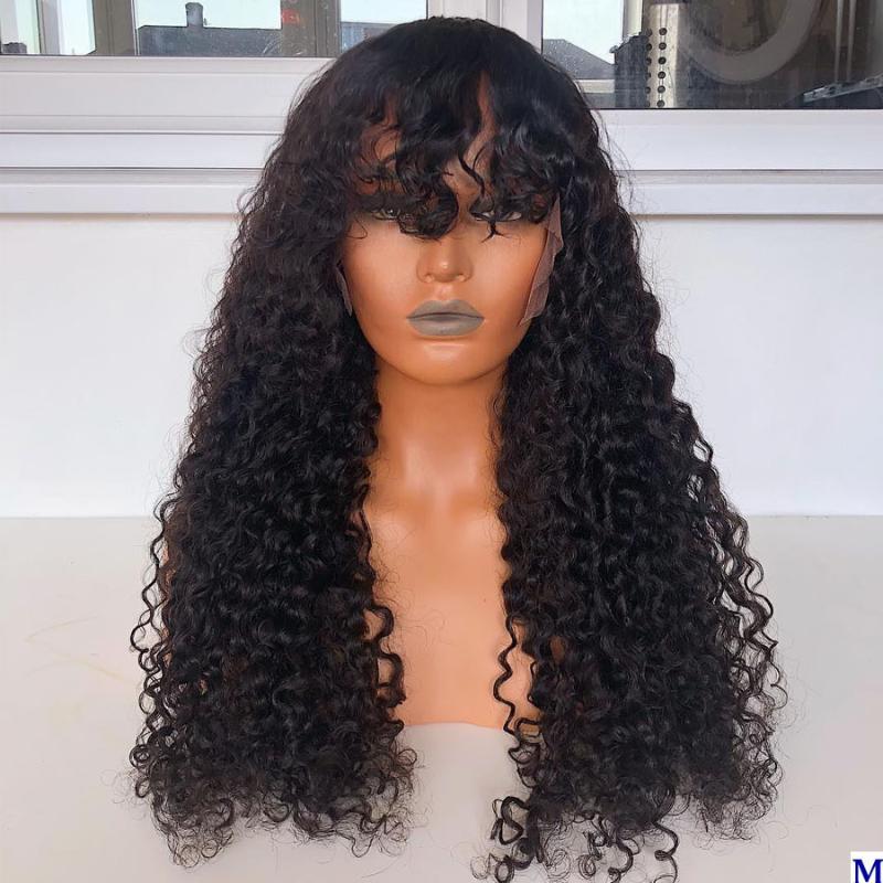 Fringe Wigs Deep Part 180Density Curly 360 Lace Frontal Human Hair Wigs Transparent Lace Front with Bangs Remy Hair, 13x3 lace front wig
Fringe Wigs Deep Part 180Density Curly 360 Lace Frontal Human Hair Wigs Transparent Lace Front with Bangs Remy Hair, 13x3 lace front wig
