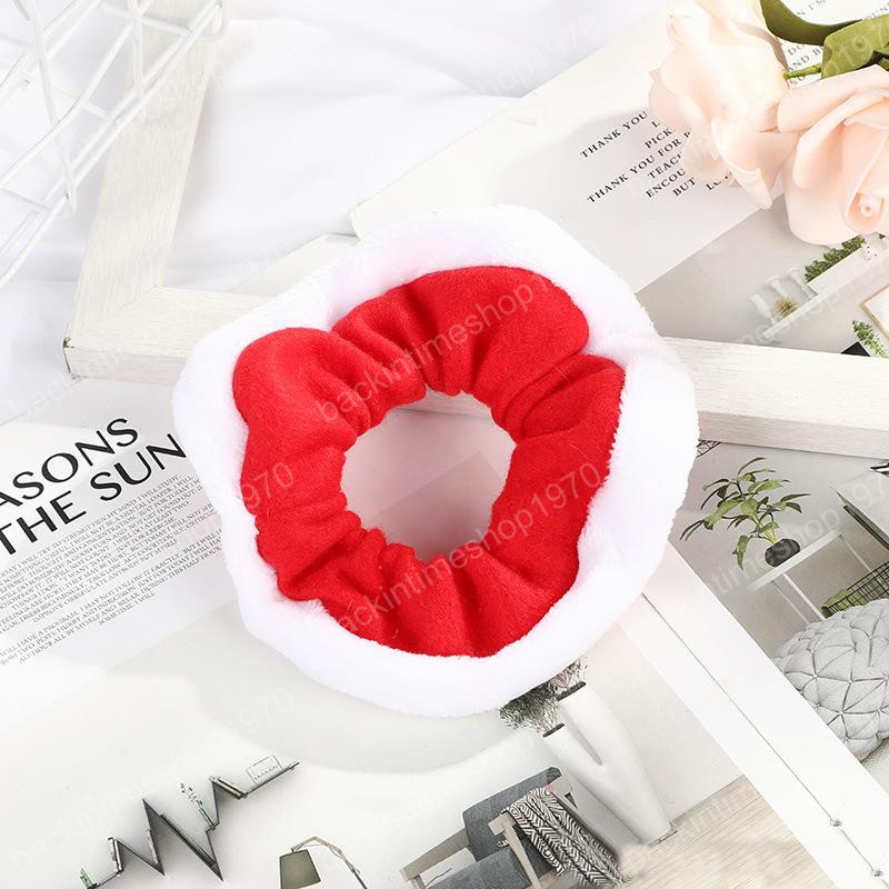Christmas Girl Hair Scrunchy Ring Elastic Xmas Hair Bands Sequin Red Plaid Large Intestine Sports Dance Scrunchie Soft Hairband