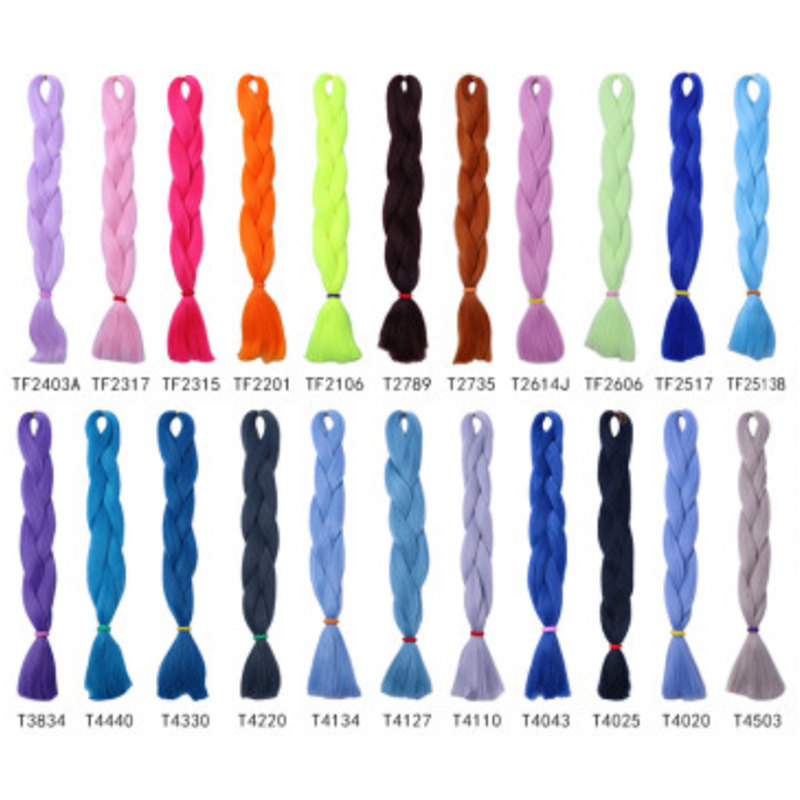Factory Directly Synthetic Braiding Hair Bulk 24Inch 80G High Temperature Fiber Crochet Braids Twist Synthetic Hair Extensions