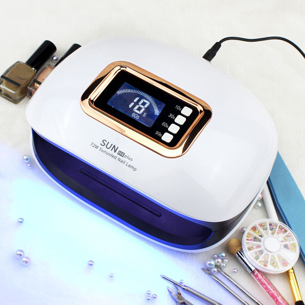 SUN H4plus Nail Dryer Automatic UV LED Light 72W Portable Gel Nail Painless Mode Motion Detector LED Screen Lamp, White
SUN H4plus Nail Dryer Automatic UV LED Light 72W Portable Gel Nail Painless Mode Motion Detector LED Screen Lamp, White