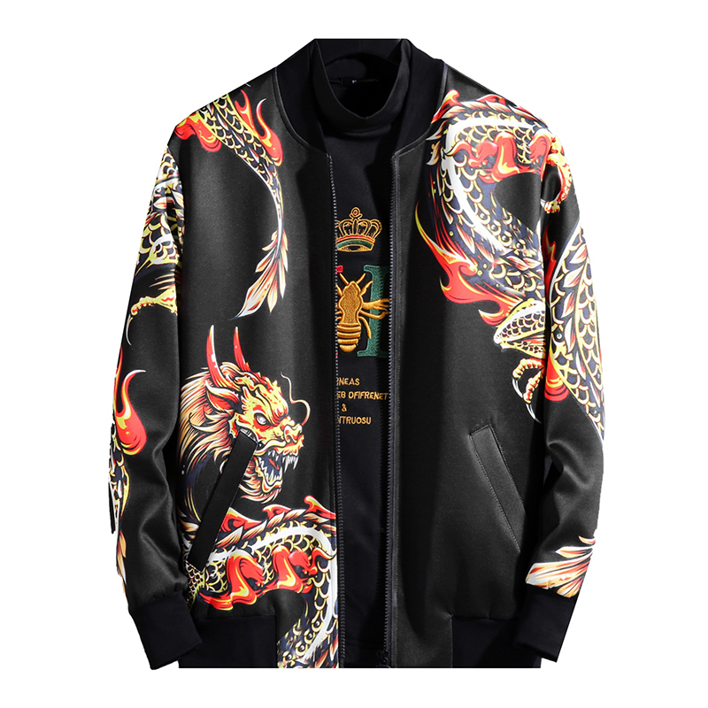 Hombre Chaquetas Negras Streetwear Bomber Autumn Big Size Dragon Print Vintage Jacket Coat Mens Jackets Jaqueta Masculina, Black
Hombre Chaquetas Negras Streetwear Bomber Autumn Big Size Dragon Print Vintage Jacket Coat Mens Jackets Jaqueta Masculina, Black