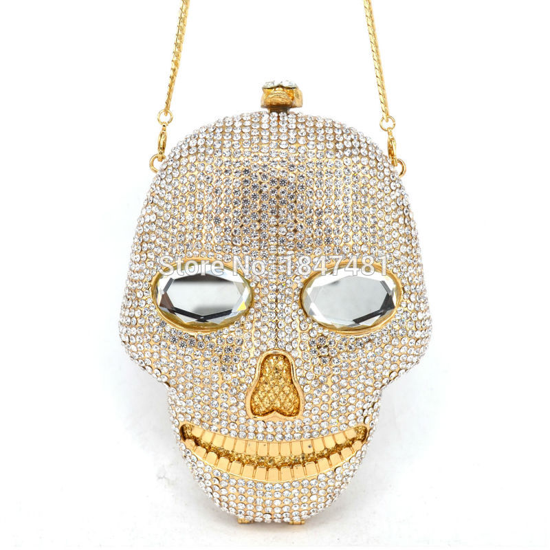 Designer-Black handmade Skull crystal women evening bags Halloween gift bags luxury diamond ladies handbags party Clutch purse SC027, Gold
Designer-Black handmade Skull crystal women evening bags Halloween gift bags luxury diamond ladies handbags party Clutch purse SC027, Gold