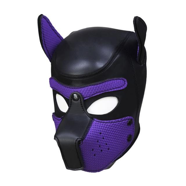 Brand New Latex Role Play Dog Mask Cosplay Full Head Mask with Ears Padded Rubber Puppy Cosplay Party Mask 10 Colors Mujer4682263