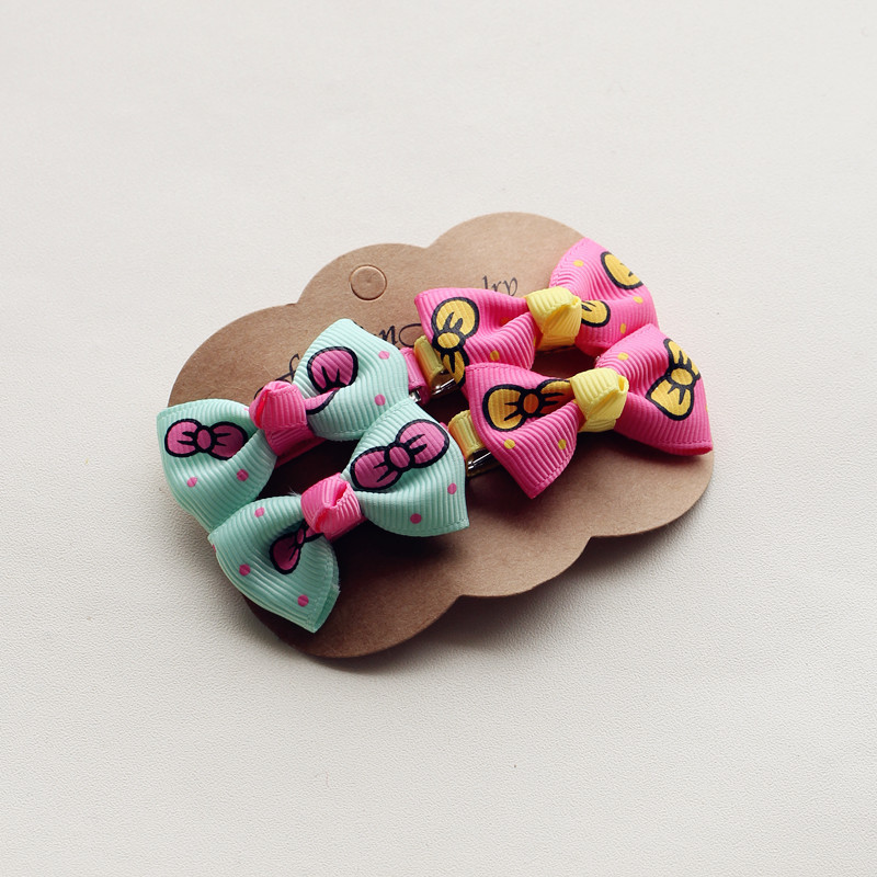 cute fashion grosgrain baby small bows clips hairpins girls hair accessories children hairgrips mini headwear wholesale mix 4 pcs set