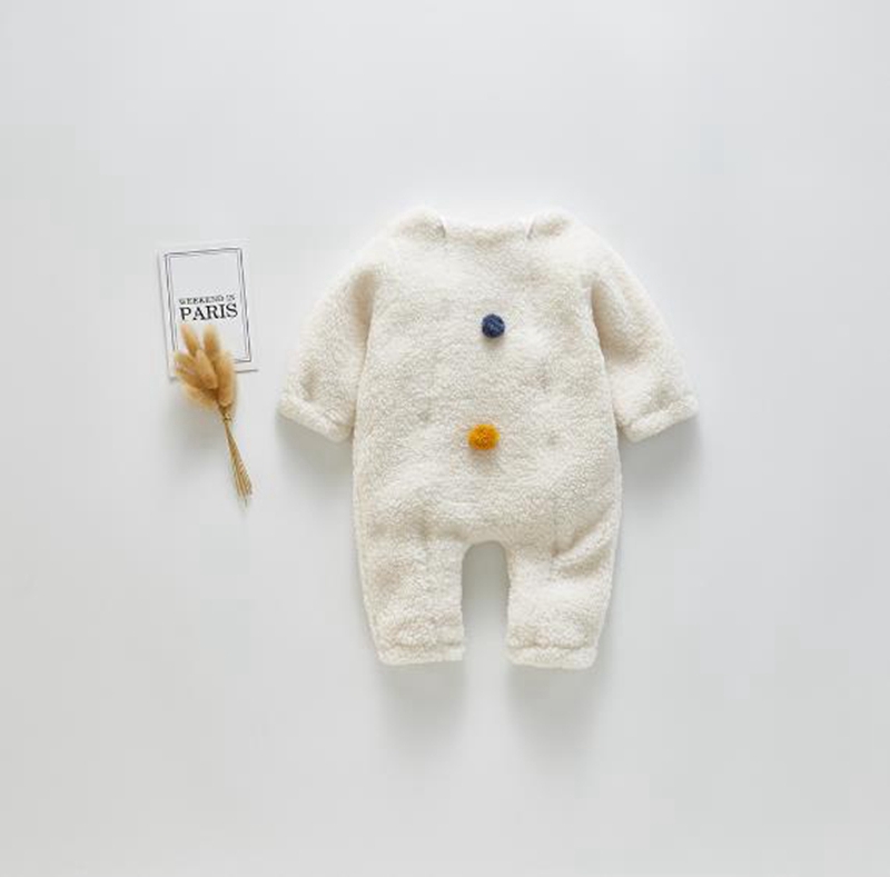 INS Baby Clothes Cashmere Infant Boy Rompers Warm Toddler Girl Jumpsuit Cute Newborn Overall Winter Baby Clothing 2 Colors DW4838