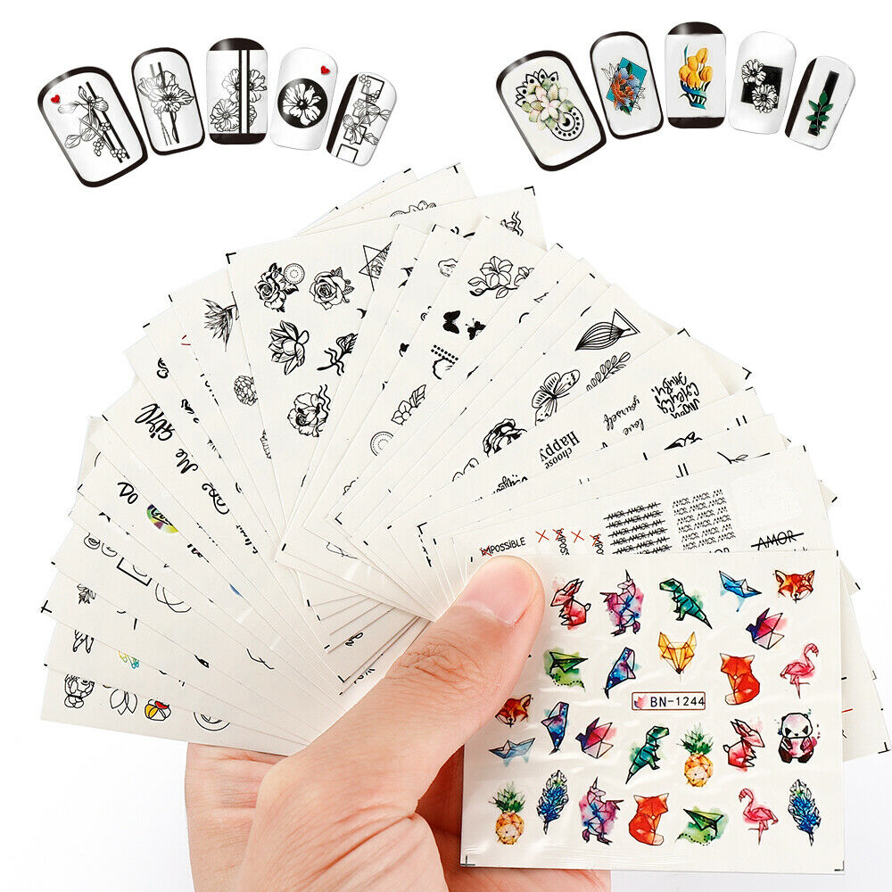 24 Nail Stickers 3D Colorful Mixed Art Nail Art Nail DIY A987